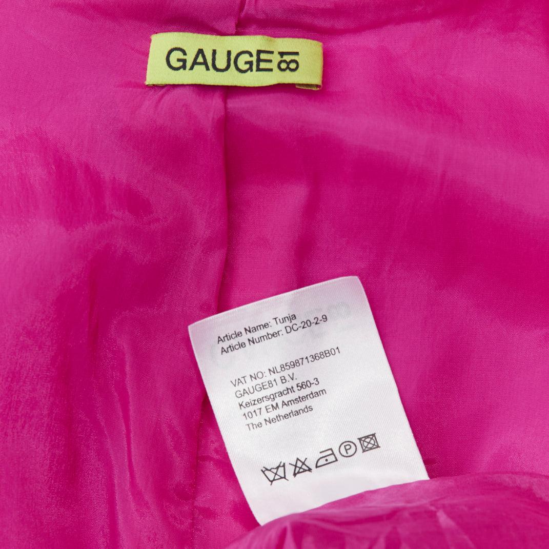 GAUGE81 M-One blazer long à double boutonnage en viscose mélangée rose fuschia M en vente 4