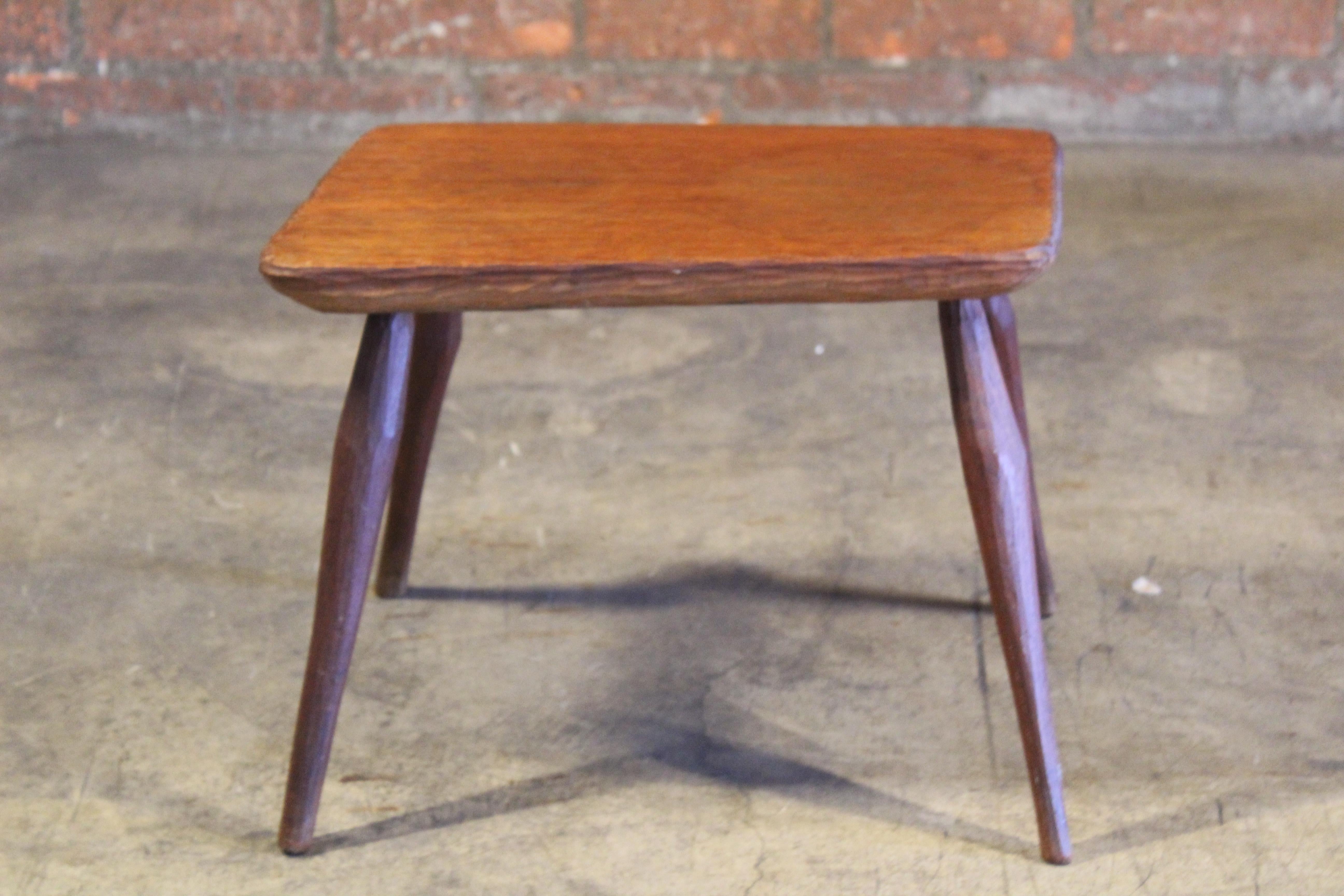 Gauged Oak Side Table Attributed to Jean Touret for Marolles, France, 1960s For Sale 8