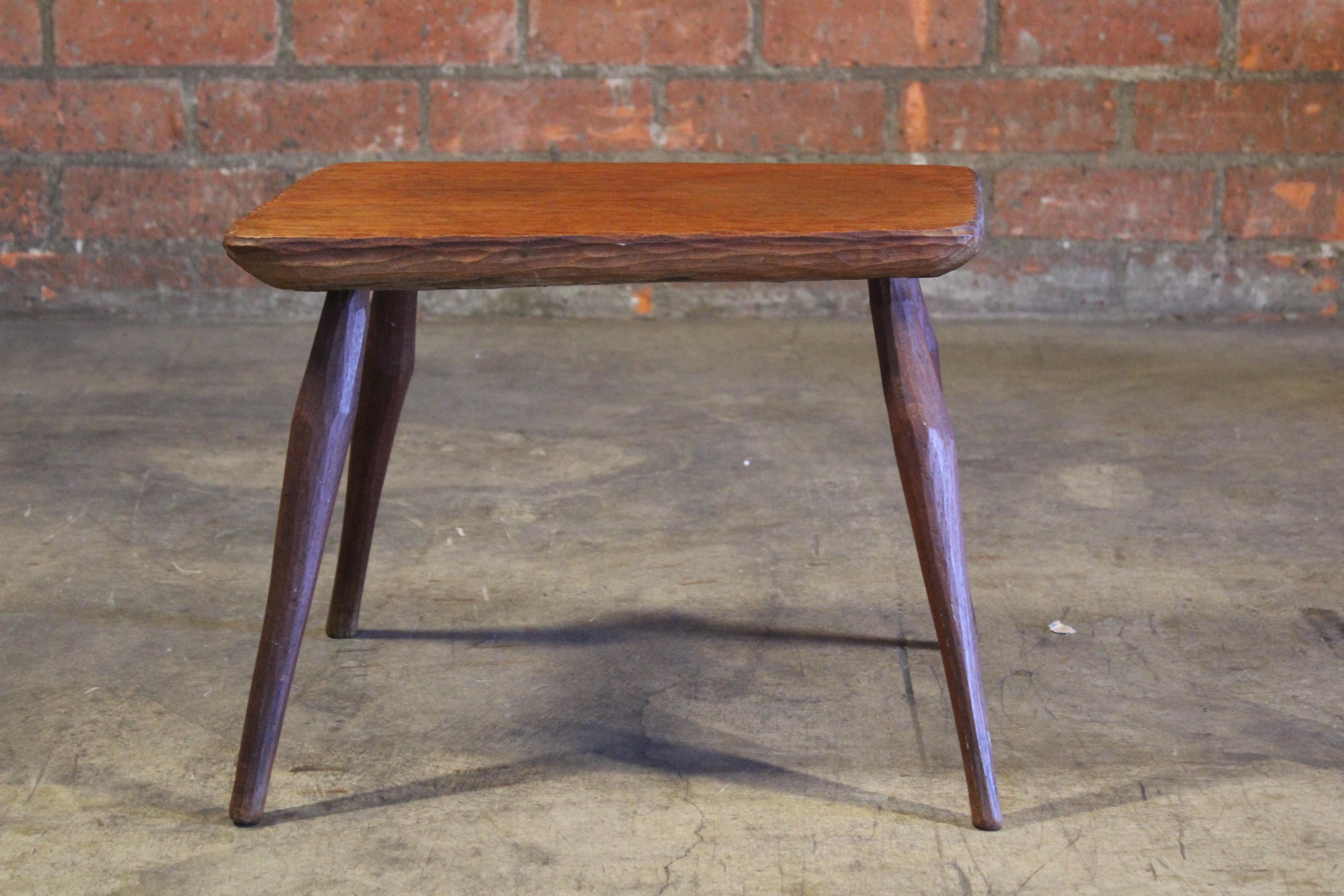 Gauged Oak Side Table Attributed to Jean Touret for Marolles, France, 1960s For Sale 9