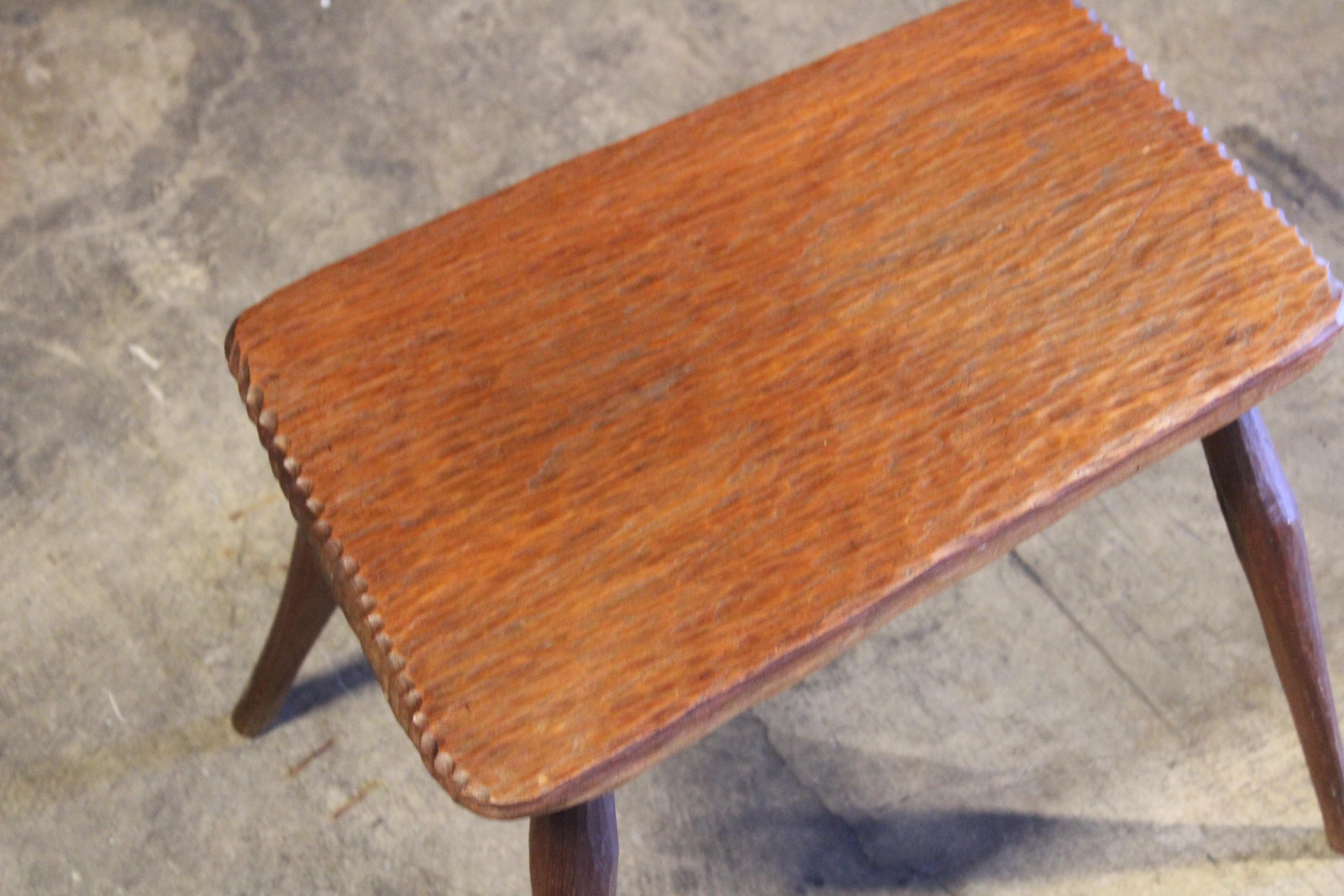 Gauged Oak Side Table Attributed to Jean Touret for Marolles, France, 1960s For Sale 10