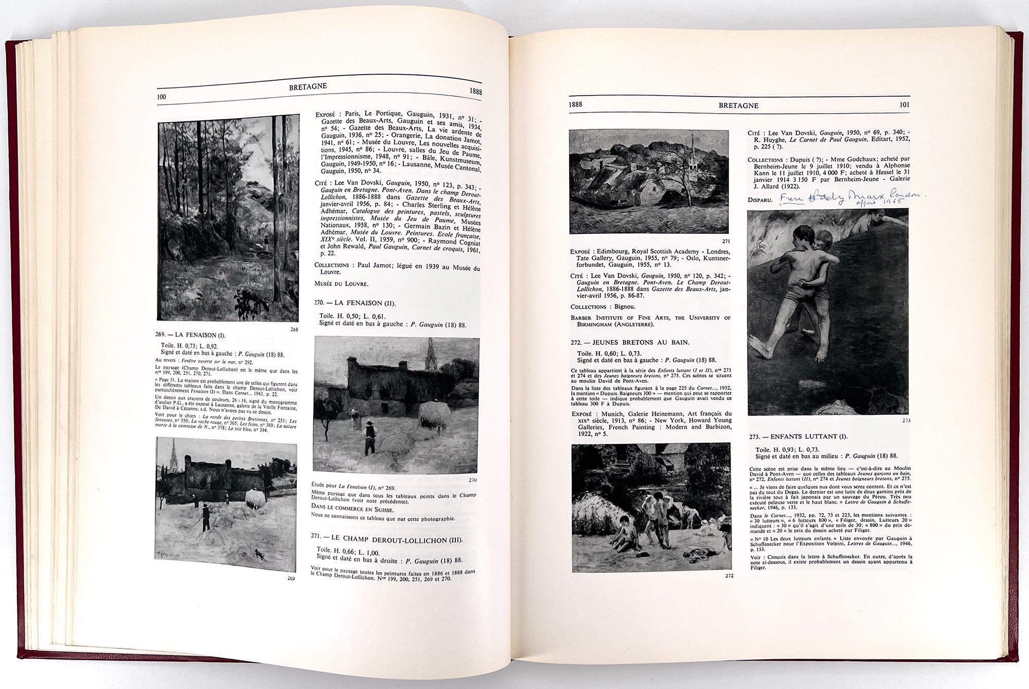 Gauguin, Catalogue Raisonné [Wildenstein] In Excellent Condition For Sale In Middletown, NY