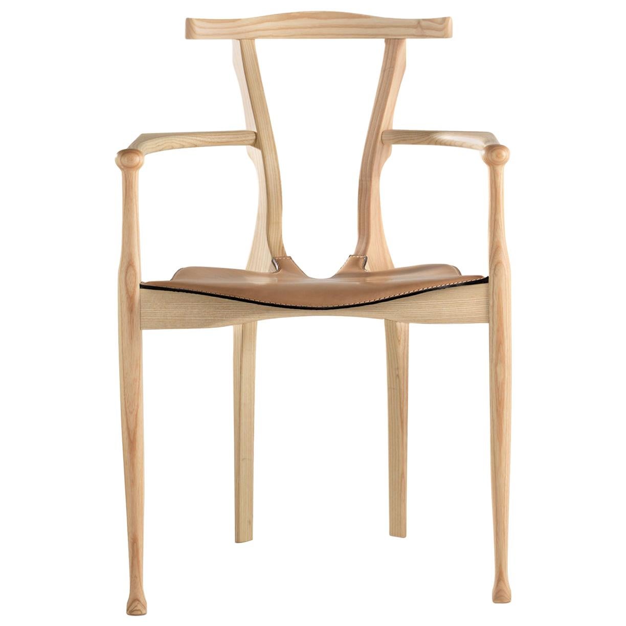 Gaulino dining chair by Oscar Tusquets, Spanish contemporary design natural ash For Sale