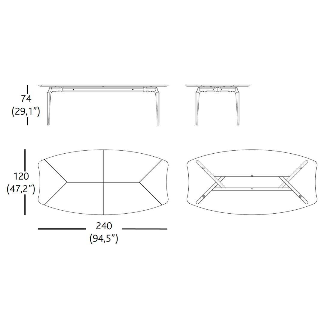 Walnut Gaulino Dining Table, by Oscar Tusquets, Black Stained Ash Wood, Contemporary For Sale