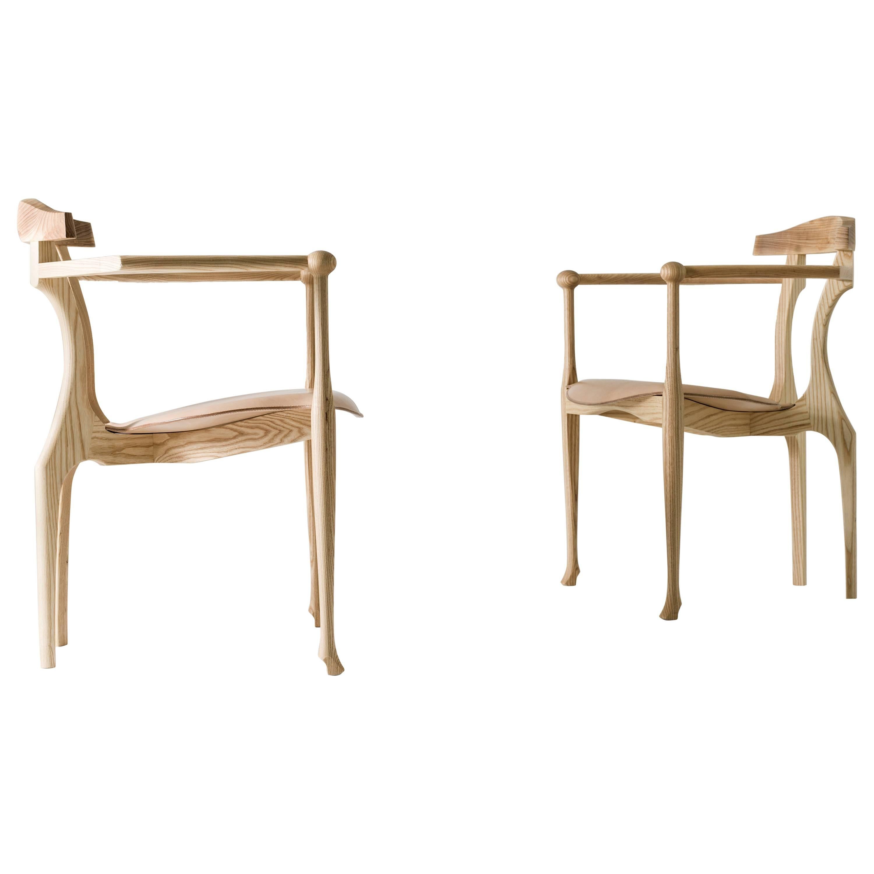 Sillón Gaulino de Oscar Tusquets Sillón auxiliar de madera de fresno natural, España