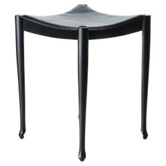 Gaulino stool by Oscar Tusquets, stained black ash wood, contemporary design