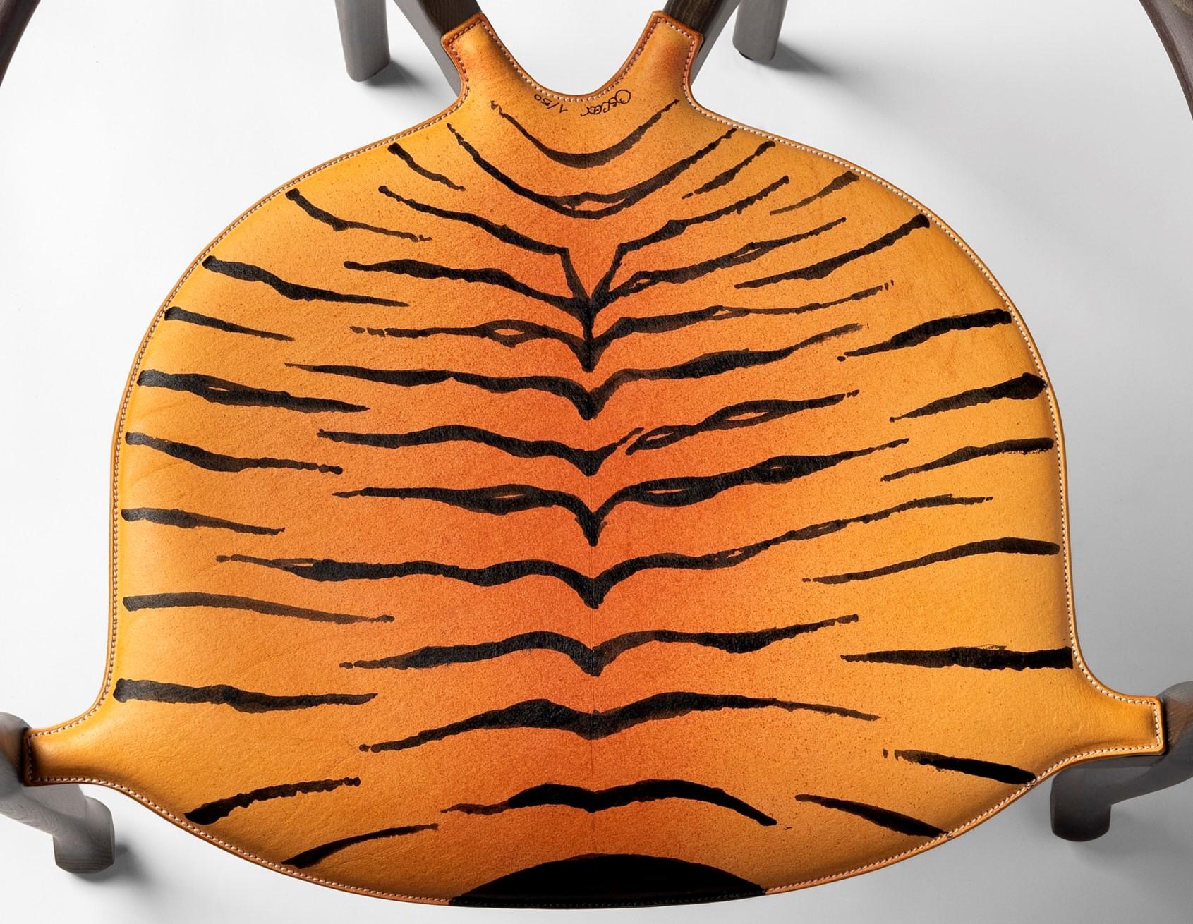 Hand-Painted Gaulino Tiger Easy Chair by Oscar Tusquets For Sale