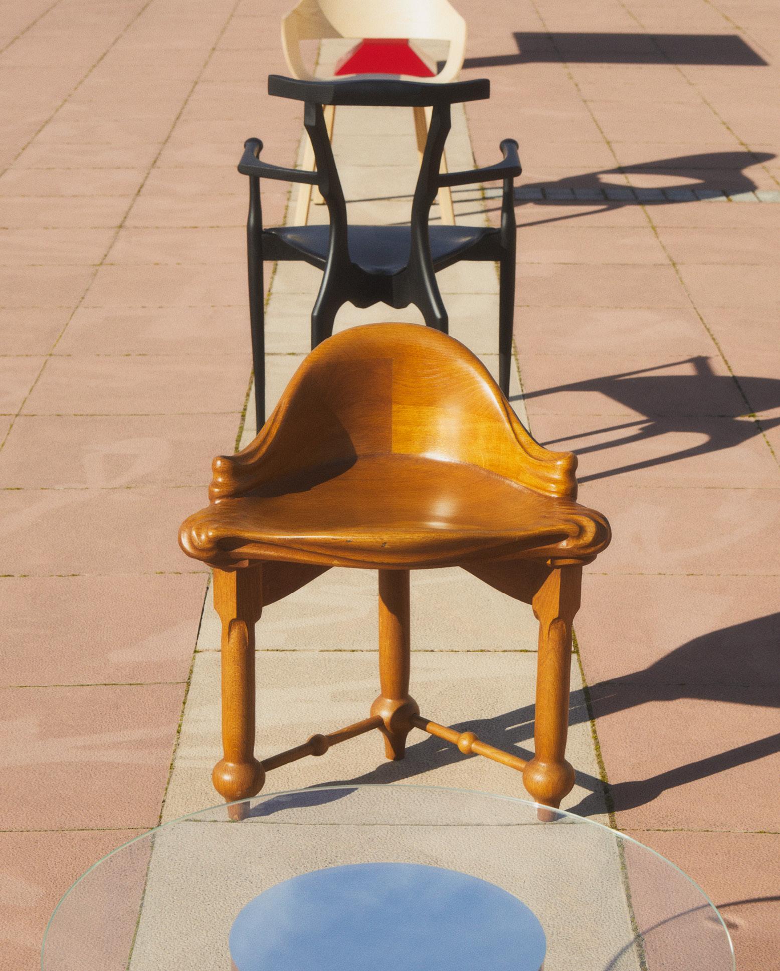 Chaise de salle à manger Gaulino par Oscar Tusquets, design contemporain espagnol frêne naturel en vente 3