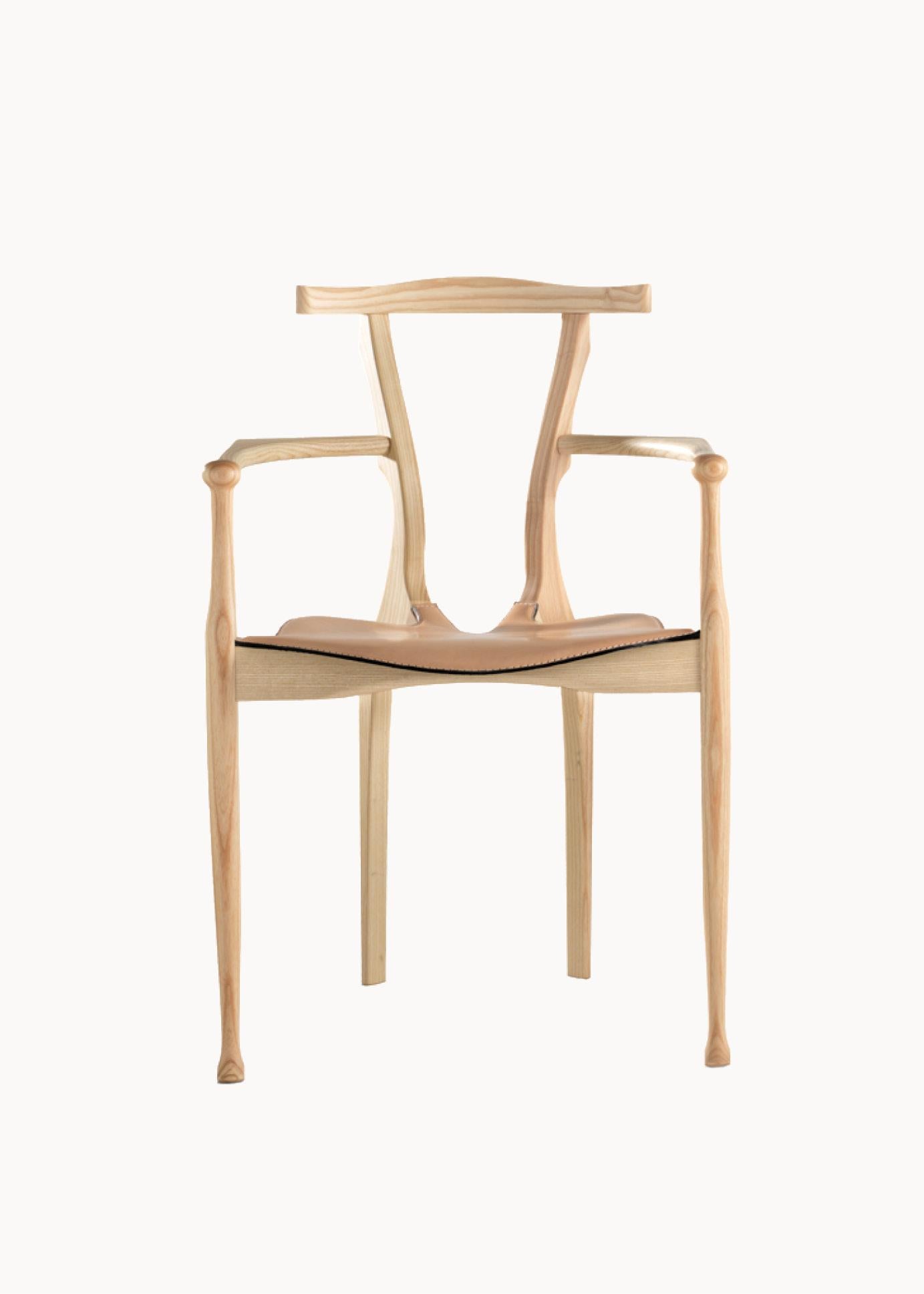Gaulino dining chair by Oscar Tusquets, Spanish contemporary design natural ash In New Condition For Sale In Barcelona, ES