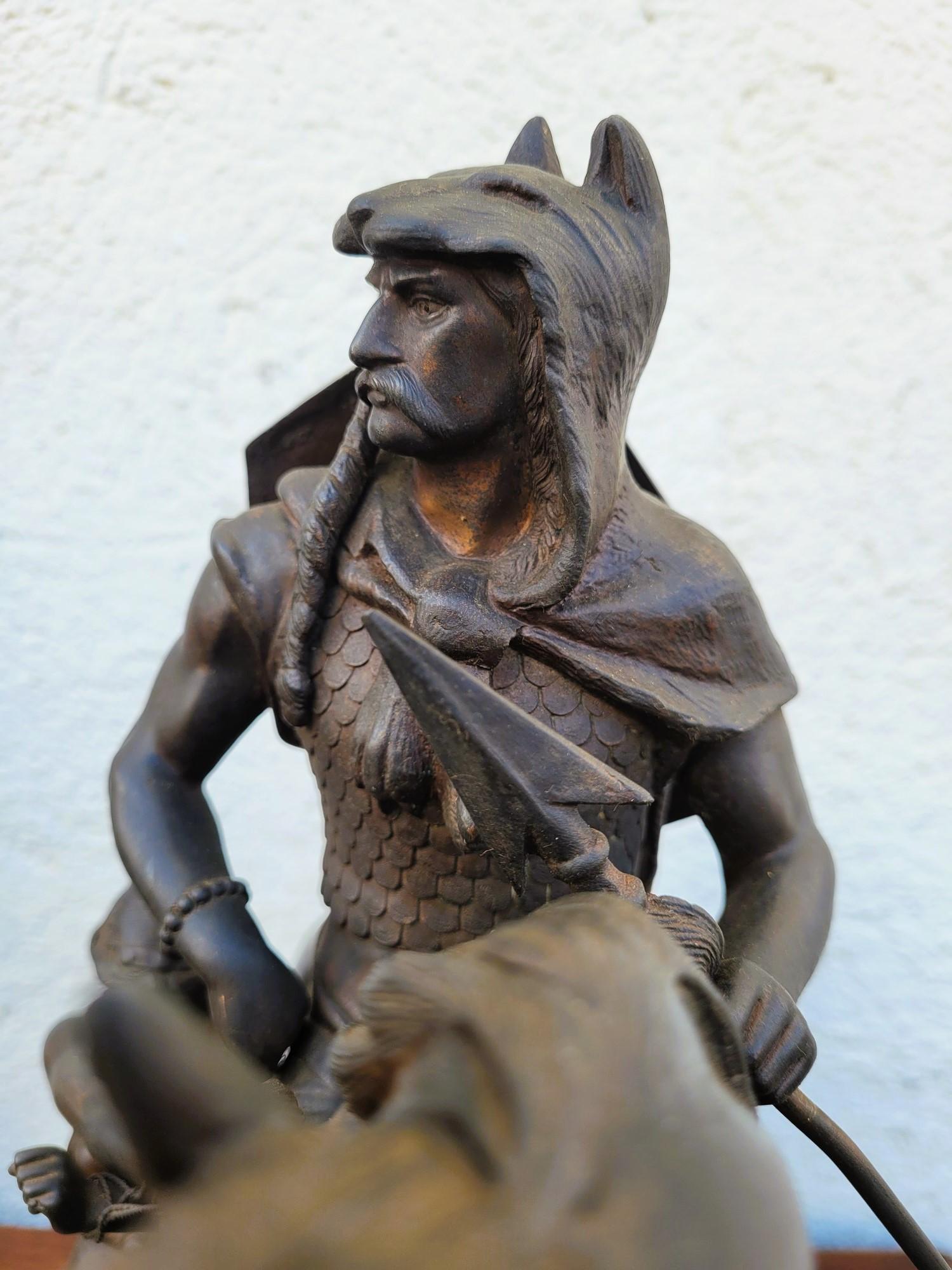 Gaulish Chef On Horseback In Bronze, 19th Century For Sale 7