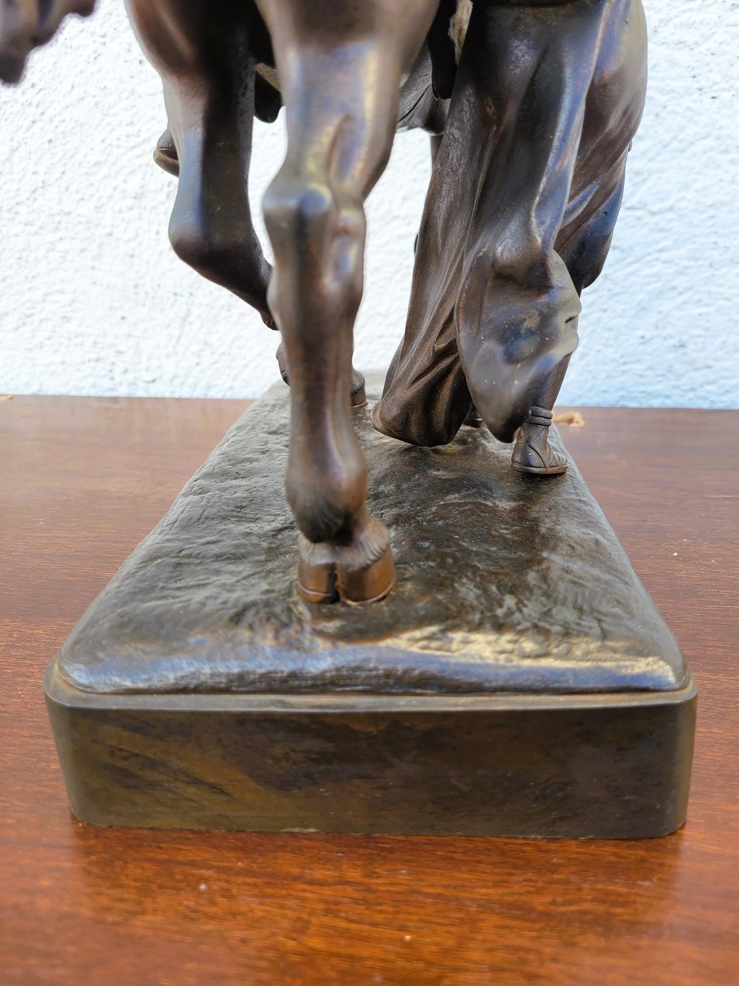 Gaulish Chef On Horseback In Bronze, 19th Century For Sale 11