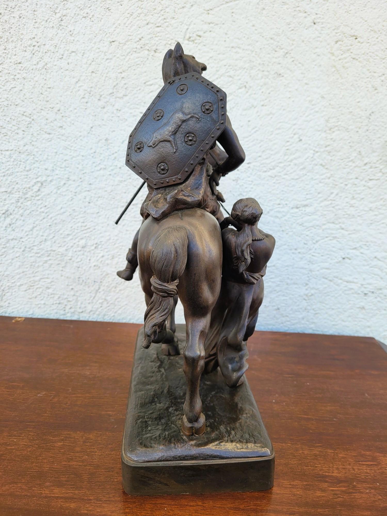 Gaulish Chef On Horseback In Bronze, 19th Century For Sale 11