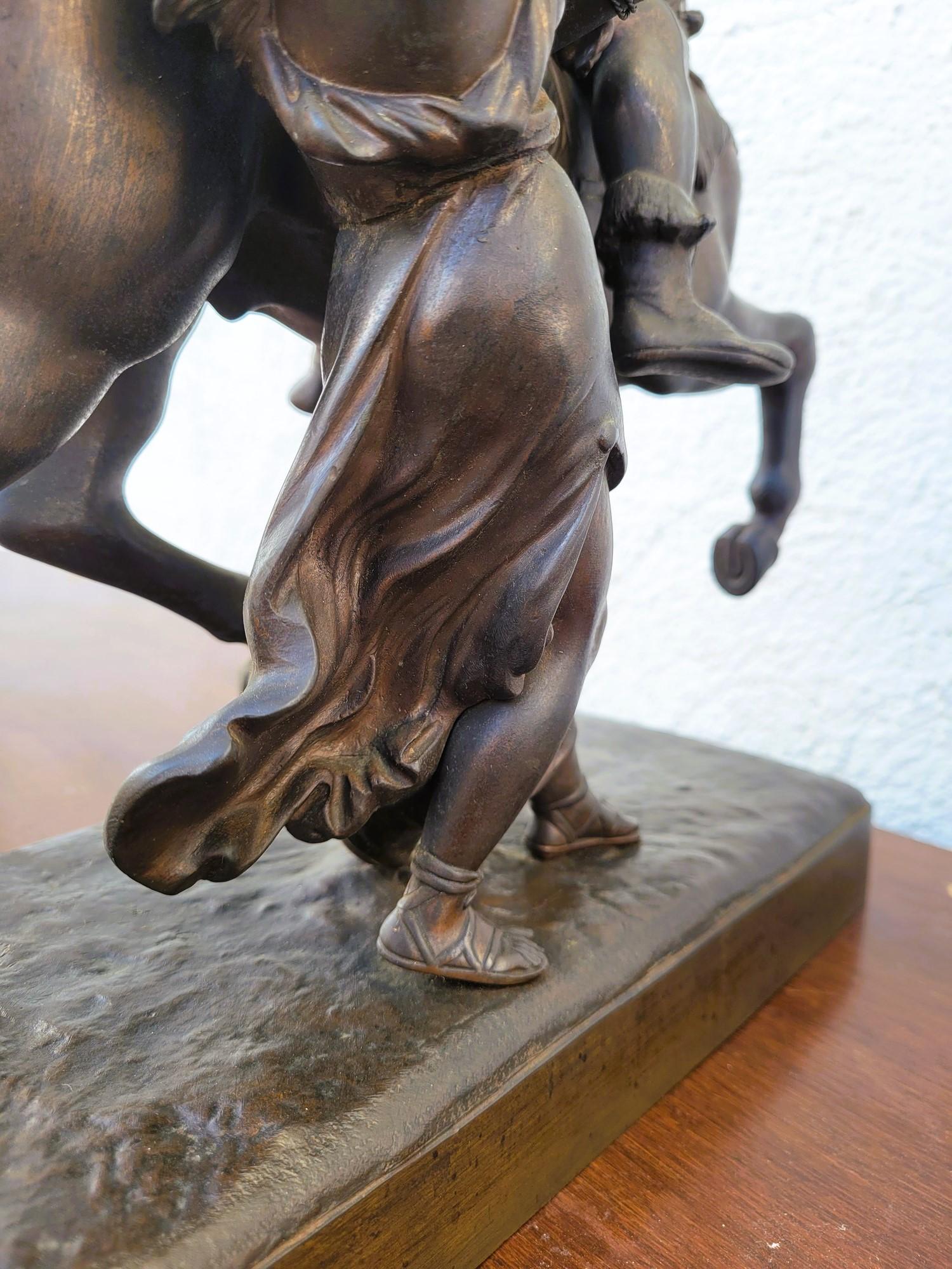 Gaulish Chef On Horseback In Bronze, 19th Century For Sale 14