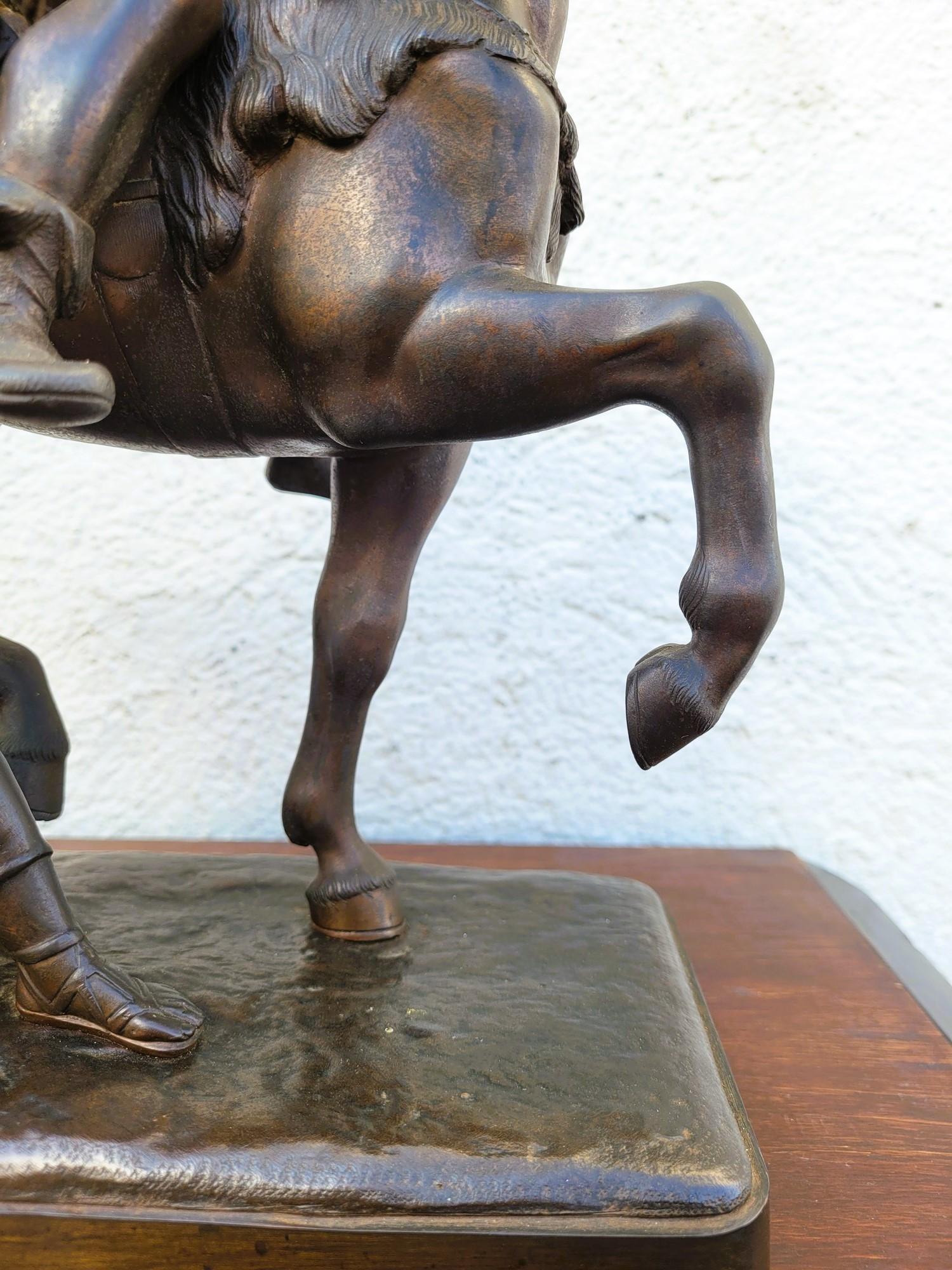 Gaulish Chef On Horseback In Bronze, 19th Century For Sale 2