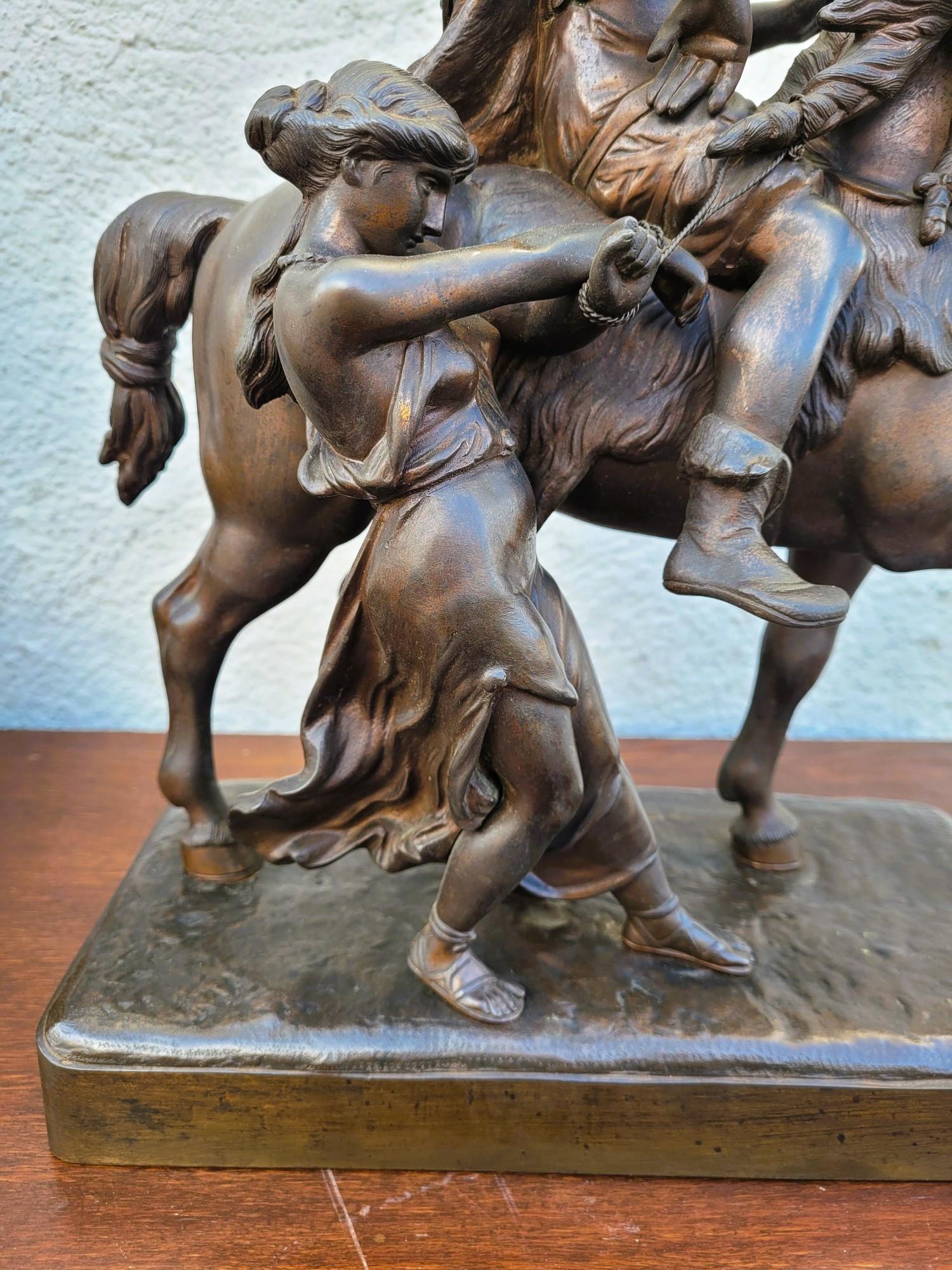 Gaulish Chef On Horseback In Bronze, 19th Century For Sale 3