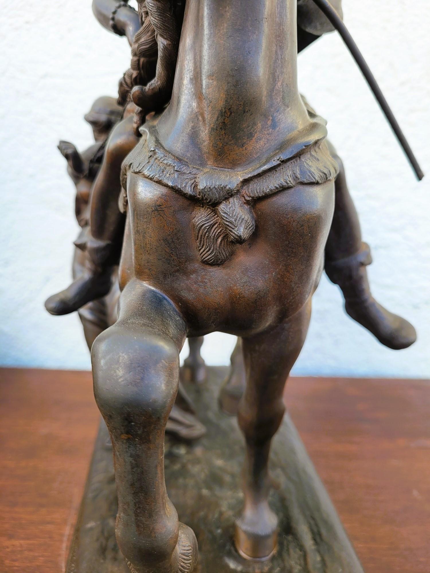 Gaulish Chef On Horseback In Bronze, 19th Century For Sale 4