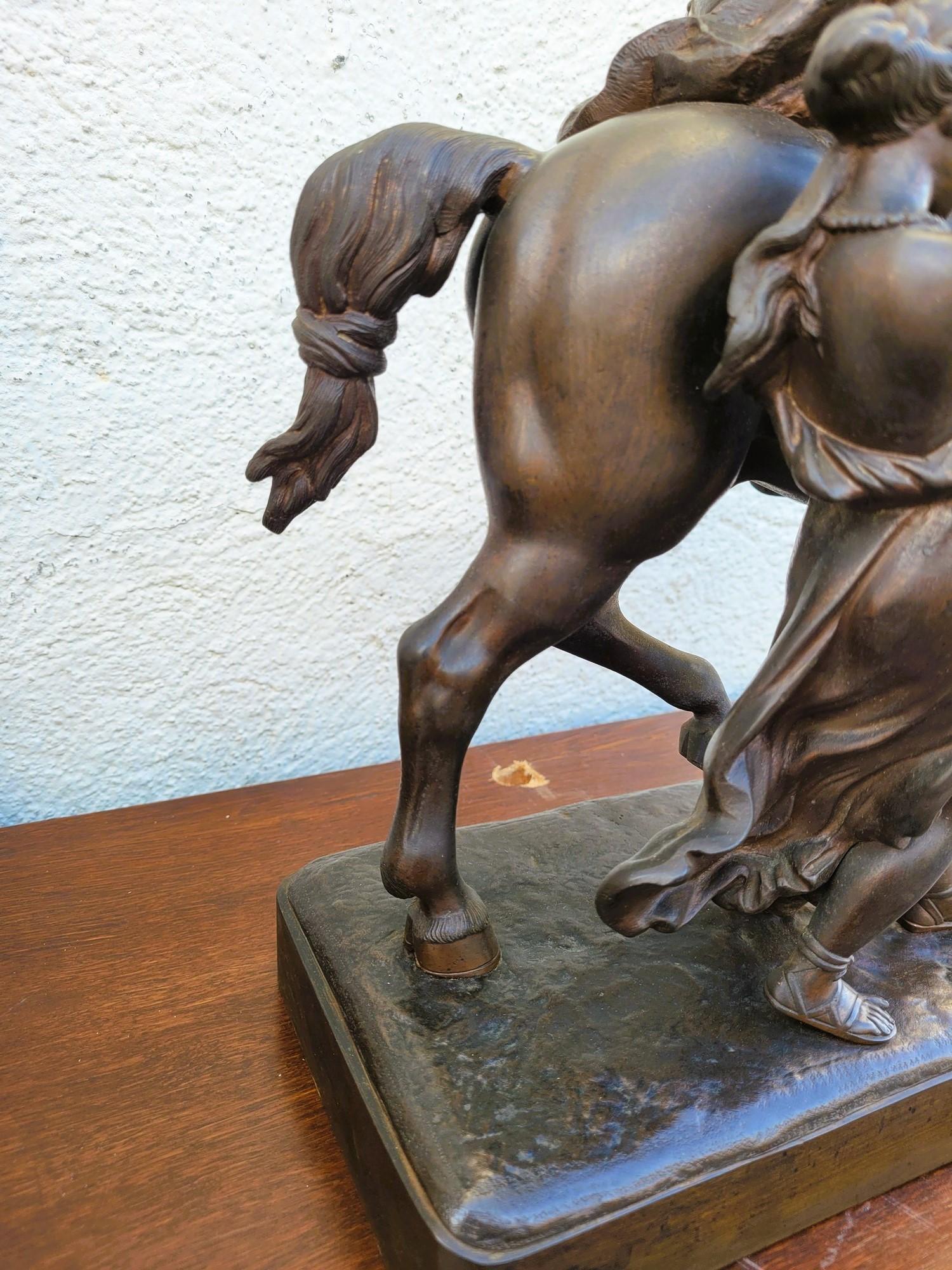 Gaulish Chef On Horseback In Bronze, 19th Century For Sale 4