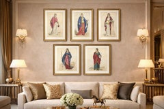 Gaulish to Carolingian Women’s Costume, French Historical Prints, 5-Plate Set