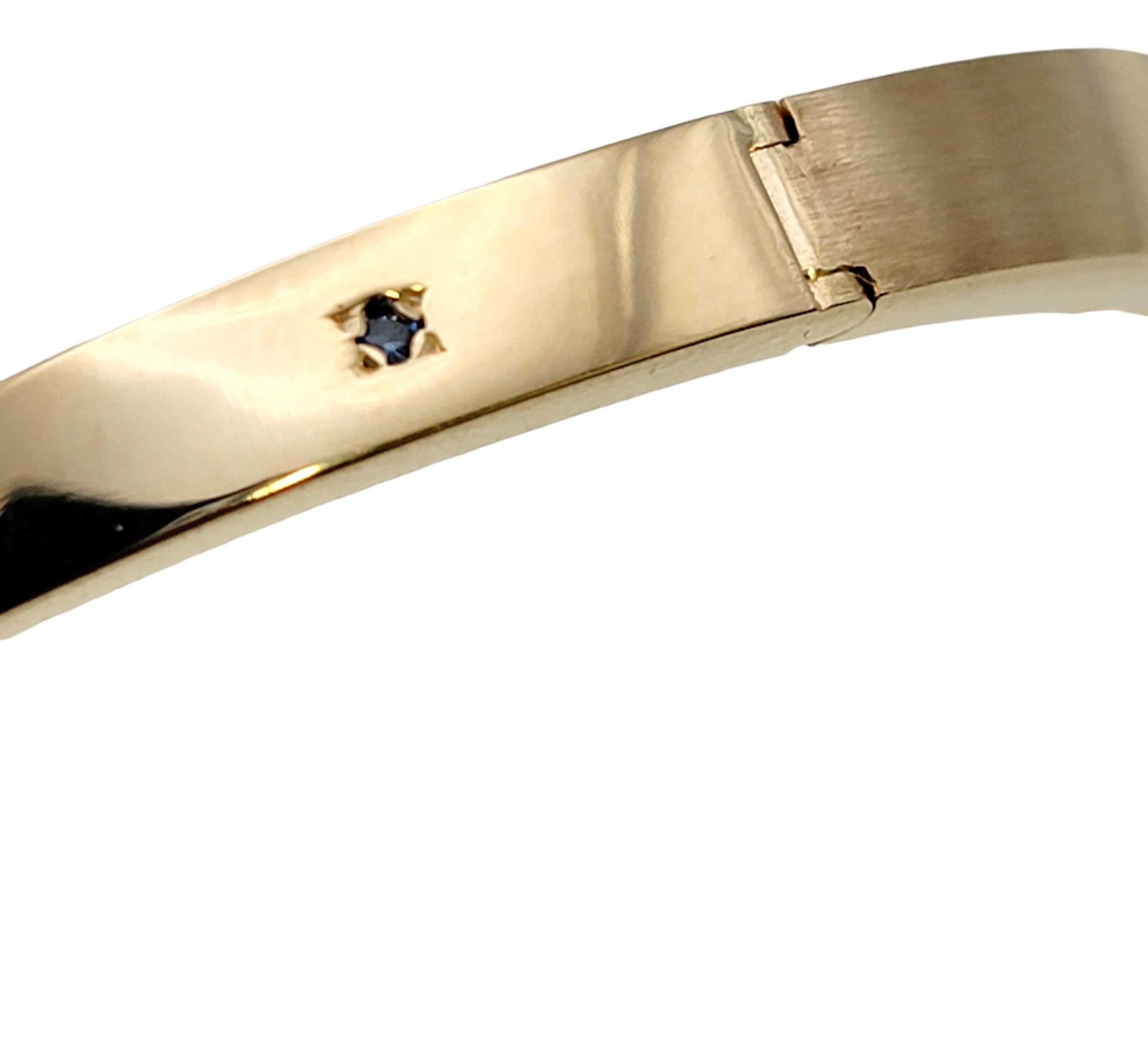 Gaulthier Brushed and Polished 14 Karat Gold Crossover Bangle with Diamonds For Sale 2