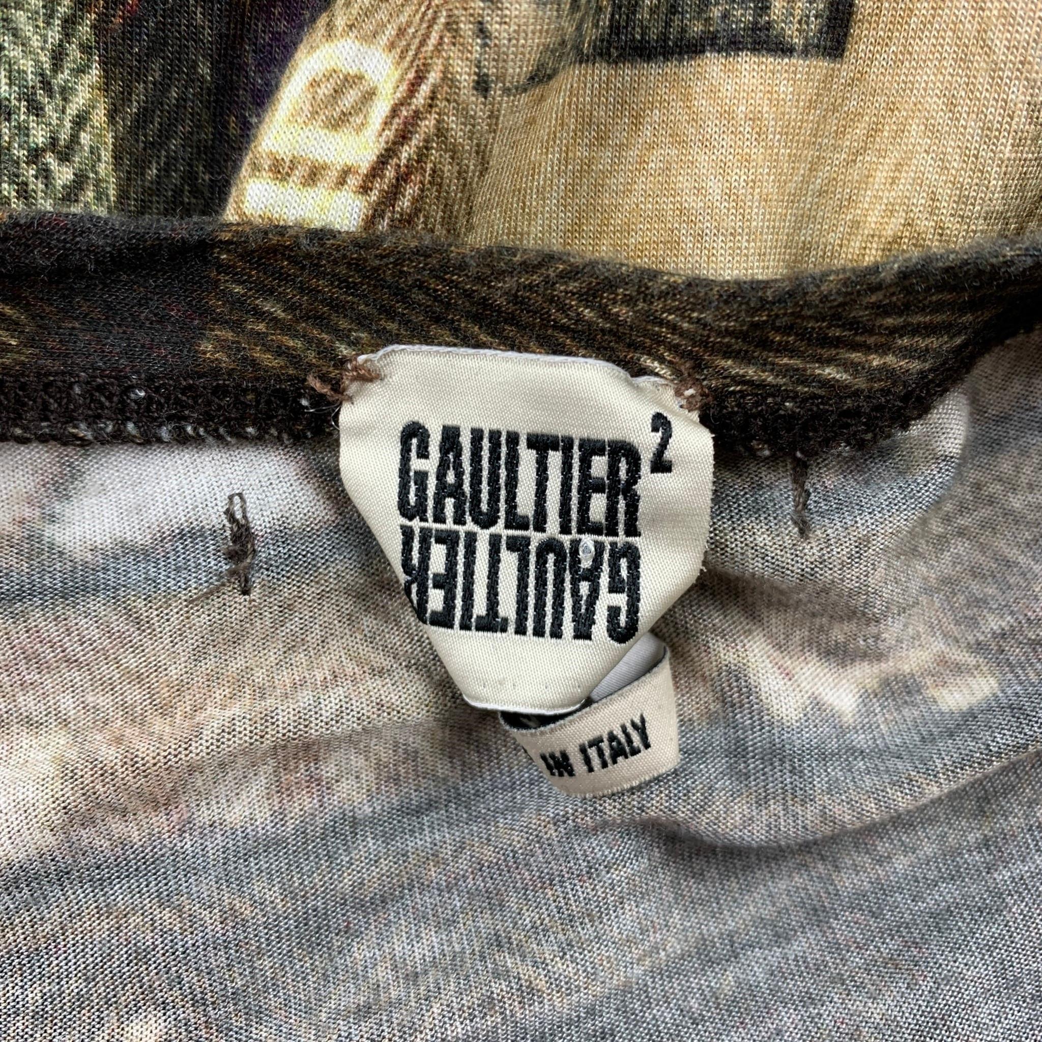 Men's GAULTIER 2 by JEAN PAUL GAULTIER Size S Brown & Beige Print Rayon Pullover