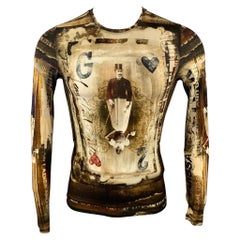 GAULTIER 2 by JEAN PAUL GAULTIER Size S Brown & Beige Print Rayon Pullover