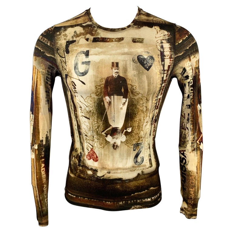 GAULTIER 2 by JEAN PAUL GAULTIER Size S Brown and Beige Print Rayon  Pullover at 1stDibs | jean paul gaultier2