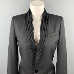 GAULTIER 2 von JEAN PAUL GAULTIER Größe XS Schwarzer Blazer aus Wolle / Seide mit Rüschen