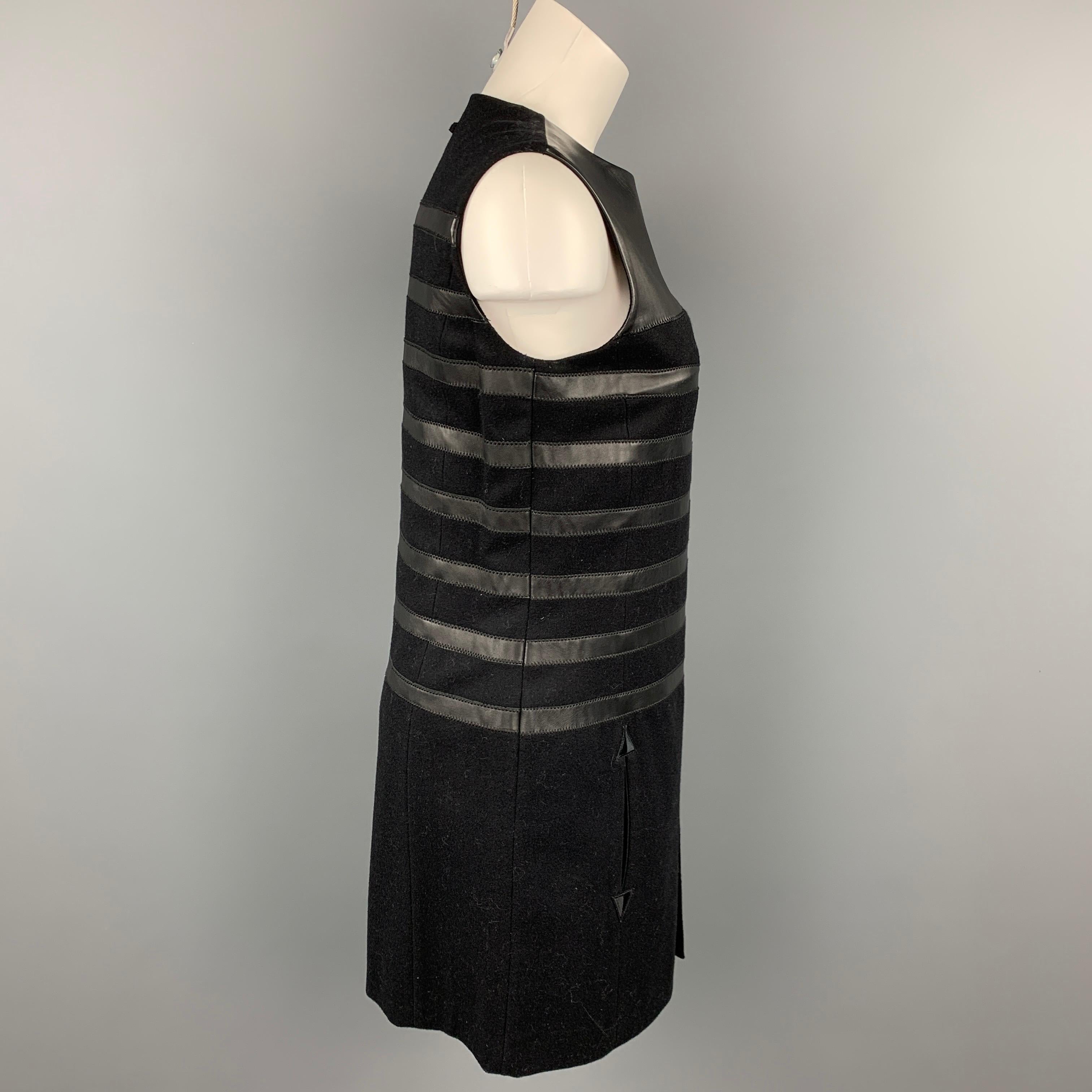 black wool shift dress