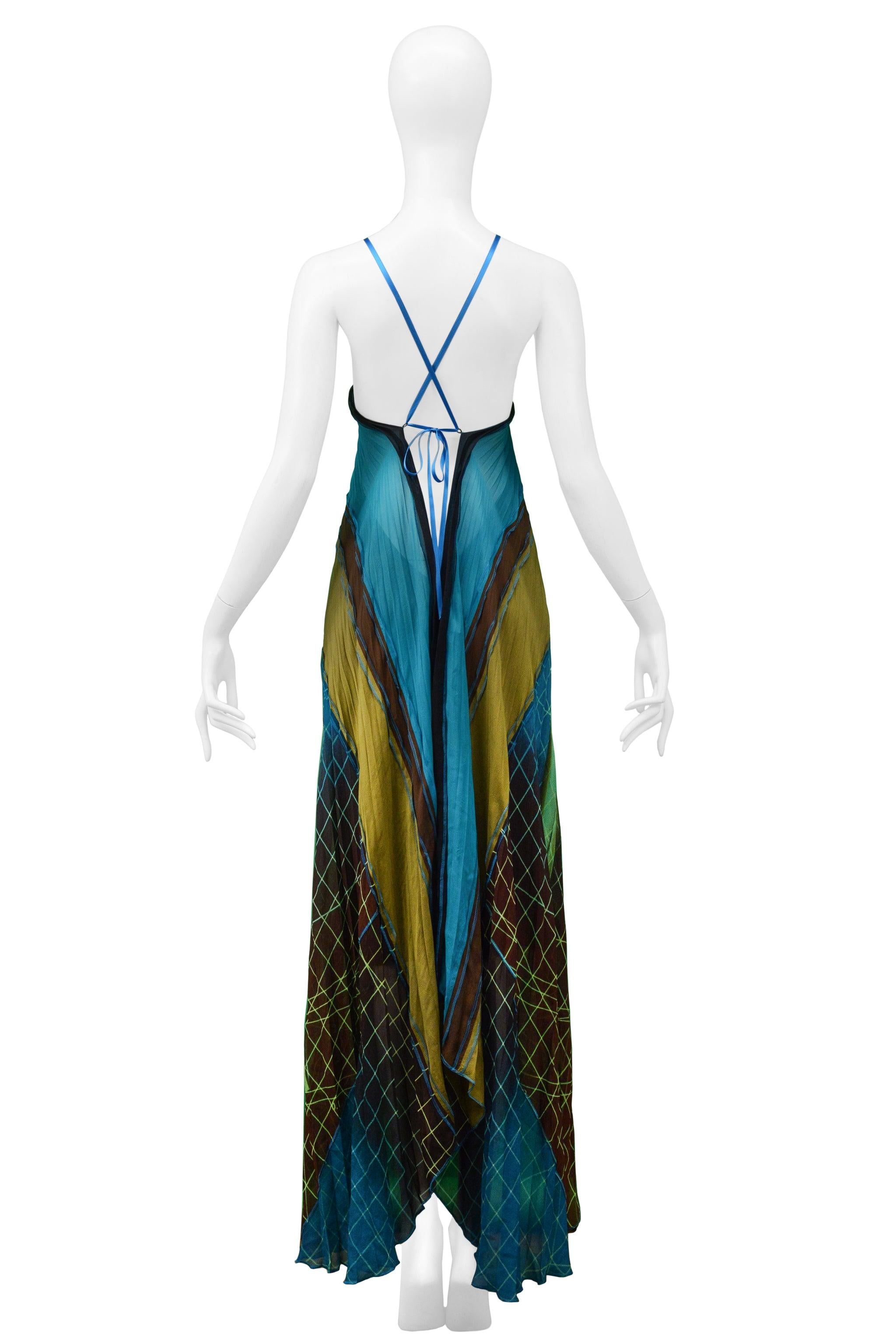 Gaultier 2005 Futuristic Pleated Halter Gown With Acrylic Collar 1