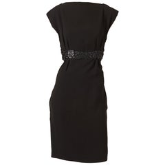 Gaultier Schwarzes Cocktailkleid mit Metallschnappverschluss-Verzierung