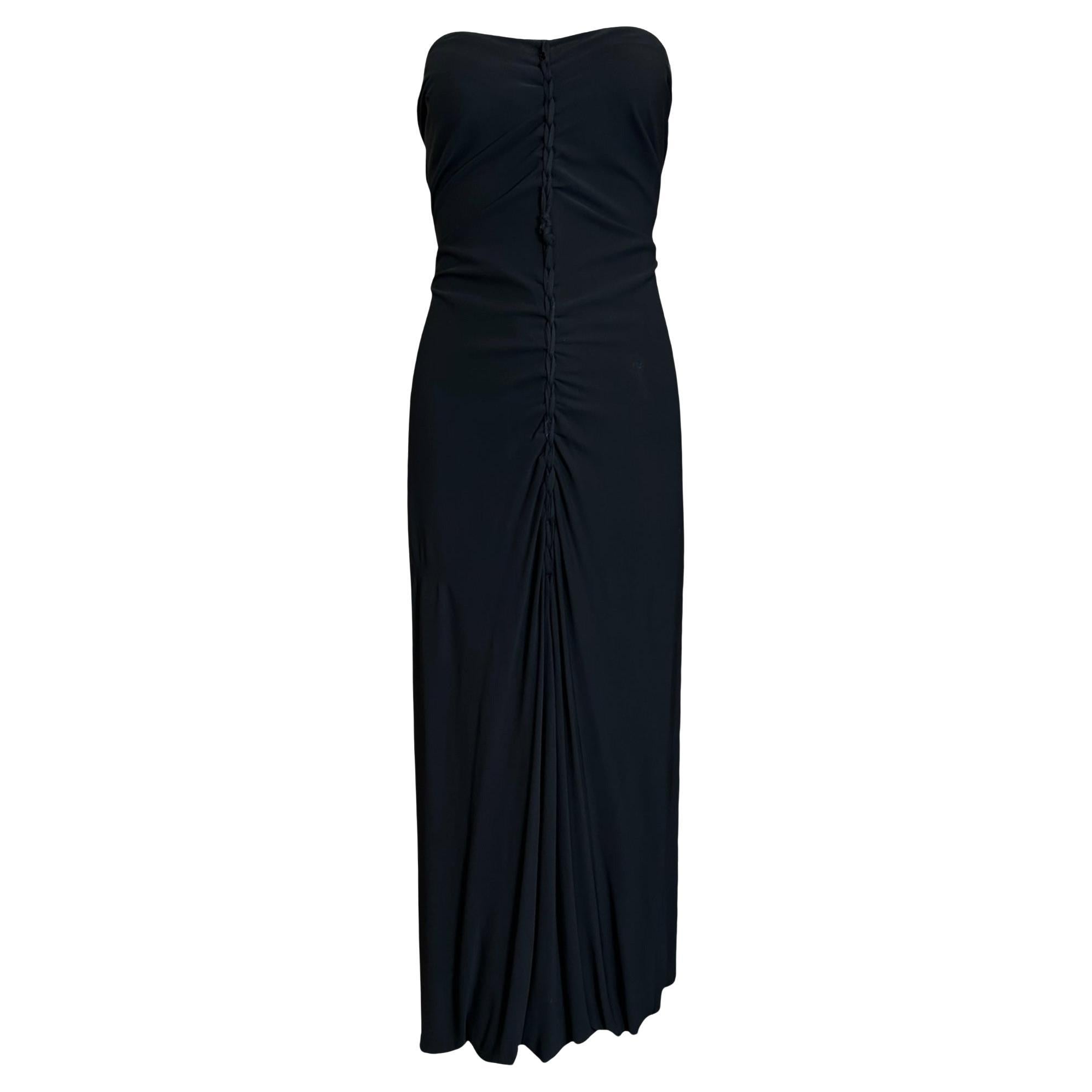 Vestido Gaultier FEMME de seda con trenza delantera fruncida en venta