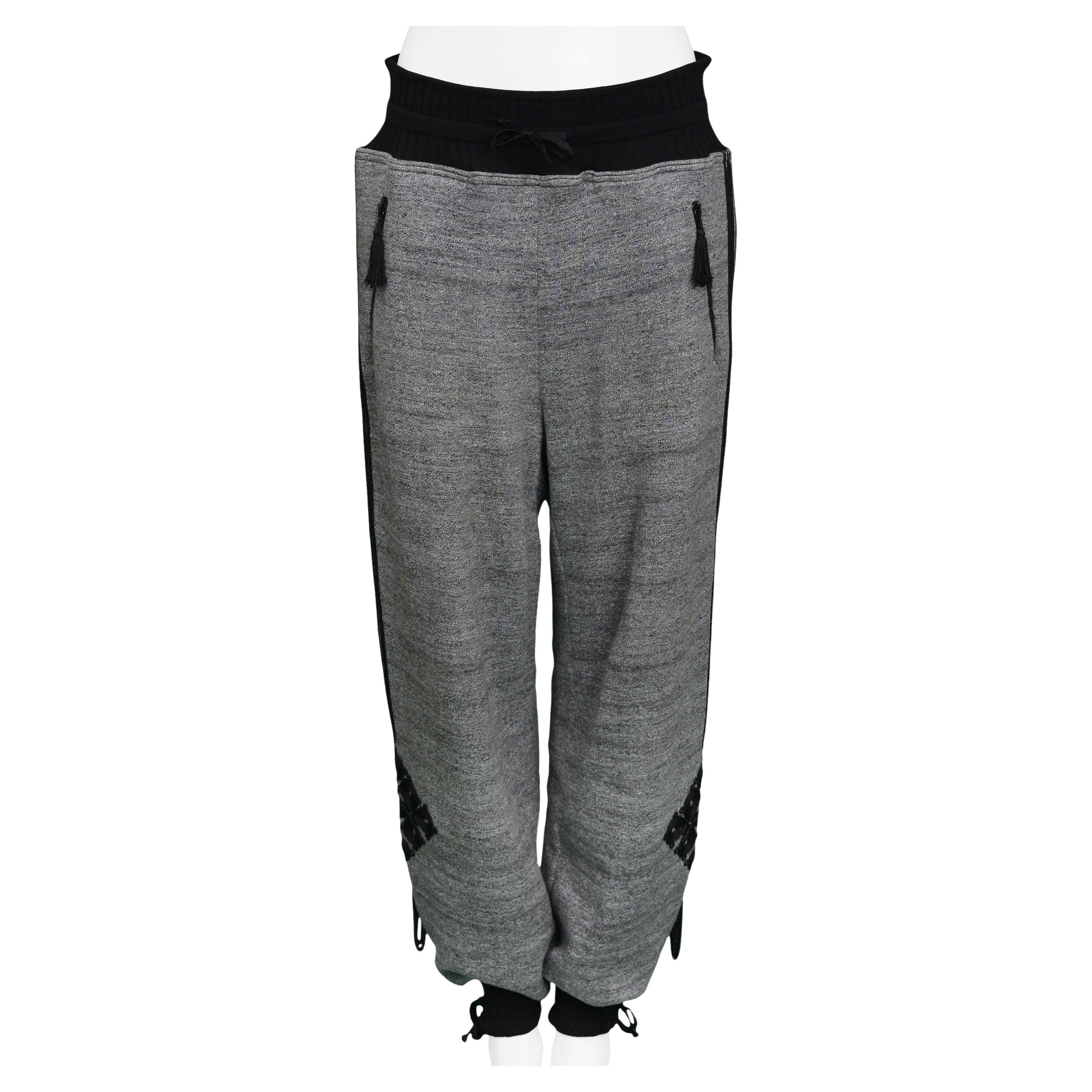 Gaultier Grey Sweatpants With Embroidery 2010 For Sale