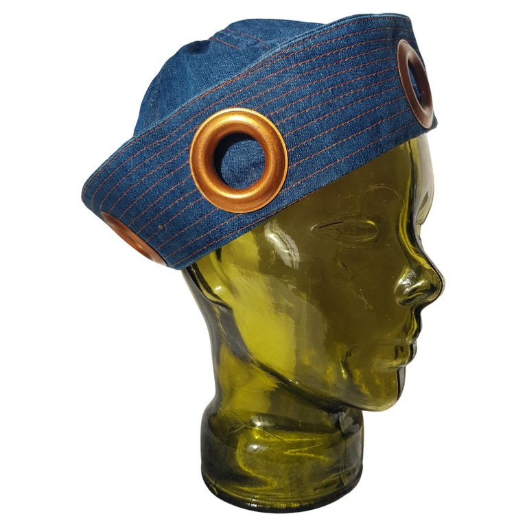 1990 GAULTIER JEANS rare denim sailor hat at 1stDibs 