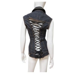 Gaultier Lace up Denim Jean Jacket