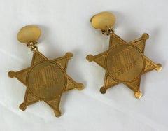 Gaultier Sheriff Badge Earrings