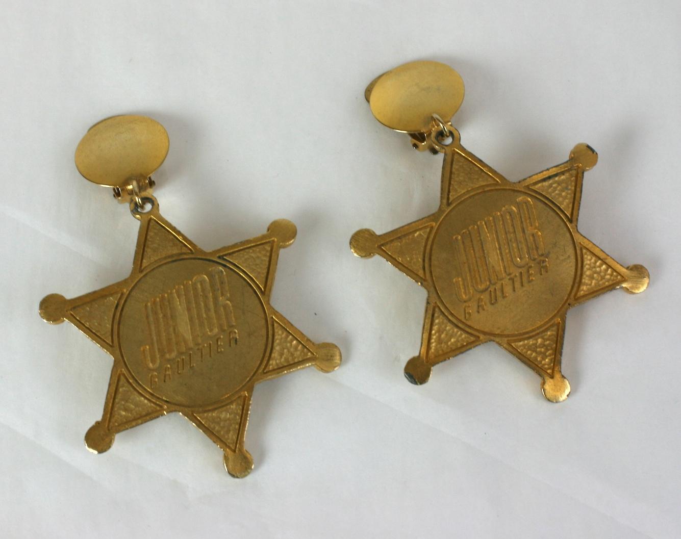 Women's Gaultier Sheriff Badge Earrings For Sale