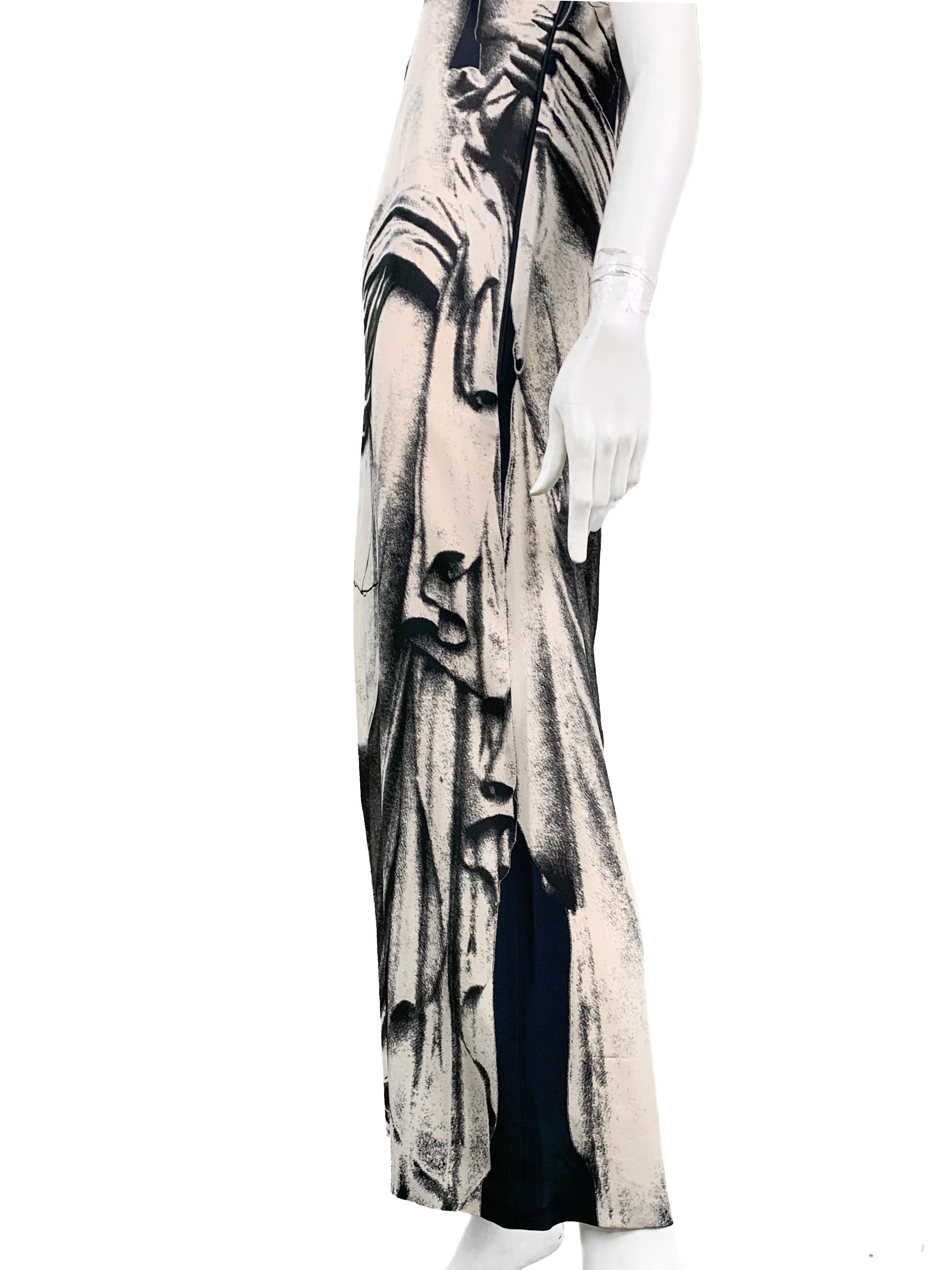 Gaultier Spring 1999 Runway Museum Greek Statue Silk Maxi Dress New w/o Tags 2