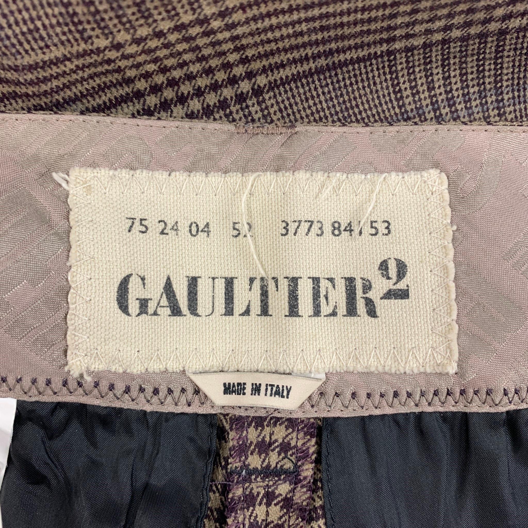 GAULTIER2 by JEAN PAUL GAULTIER Size 6 Brown Tan Wool Rayon High Waisted Pants 2