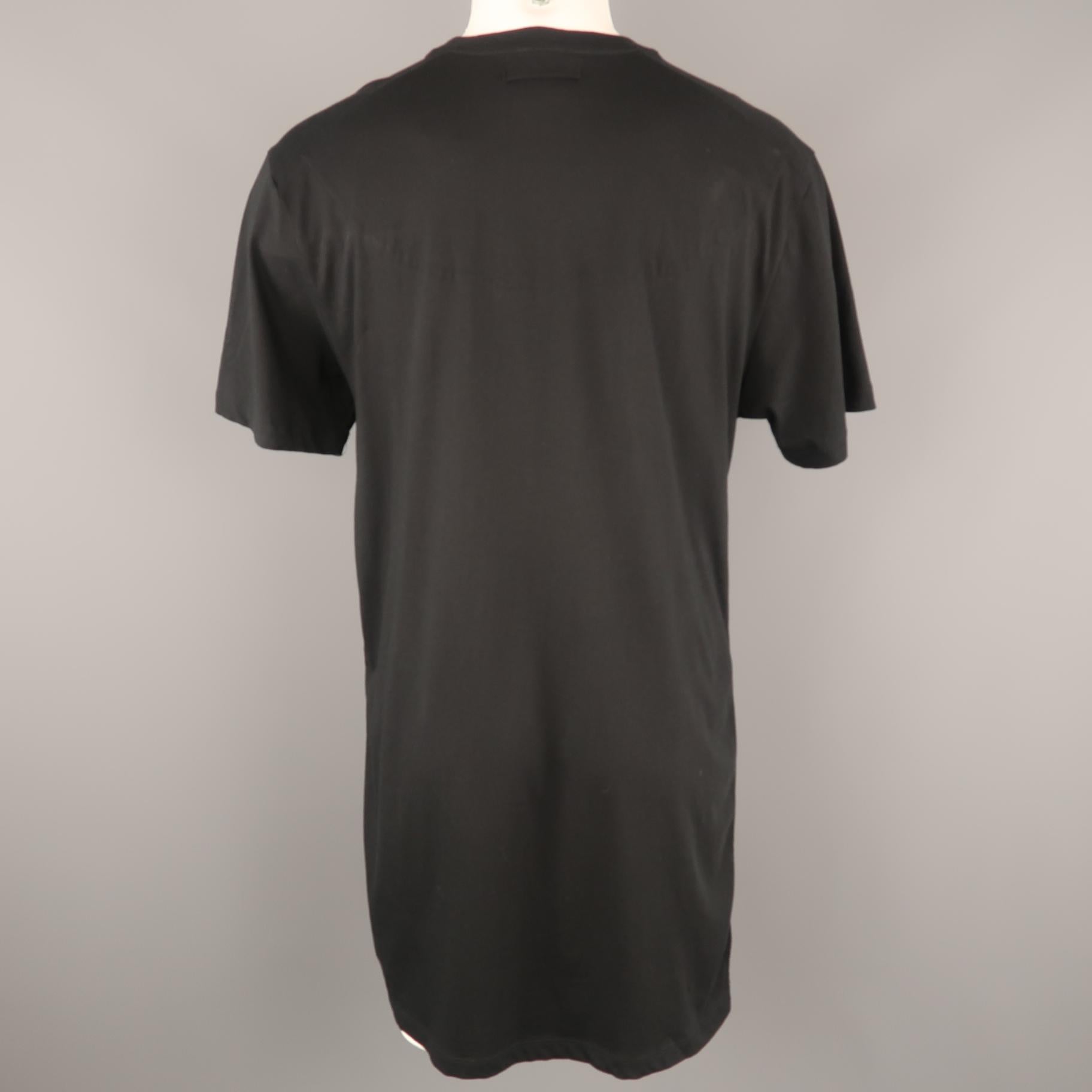 GAULTIER2 by JEAN PAUL GAULTIER Size XS Black Cotton Crew-Neck Slit Side T-shirt 1
