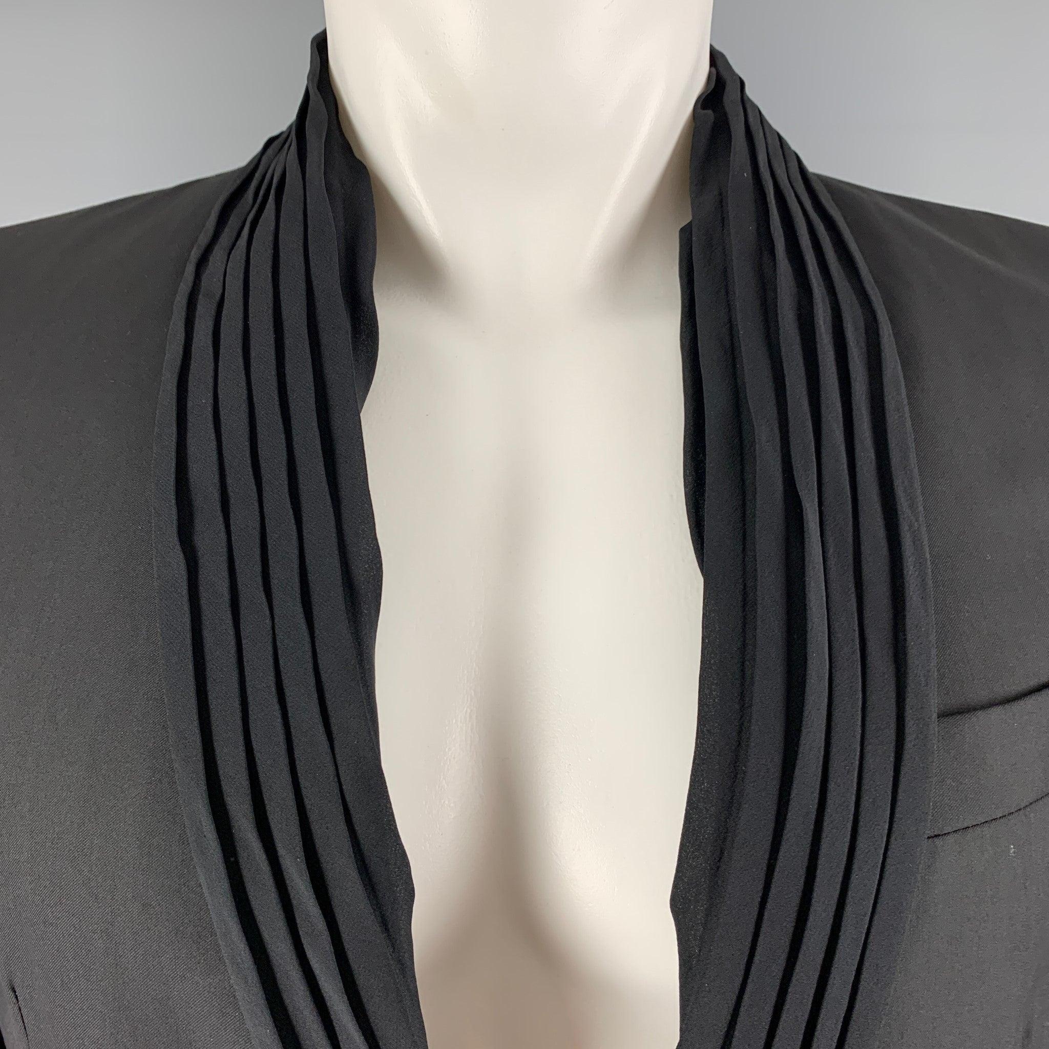 Men's GAULTIER2 JEAN PAUL GAULTIER Size 38 Black Wool Silk Shawl Collar Sport Coat For Sale