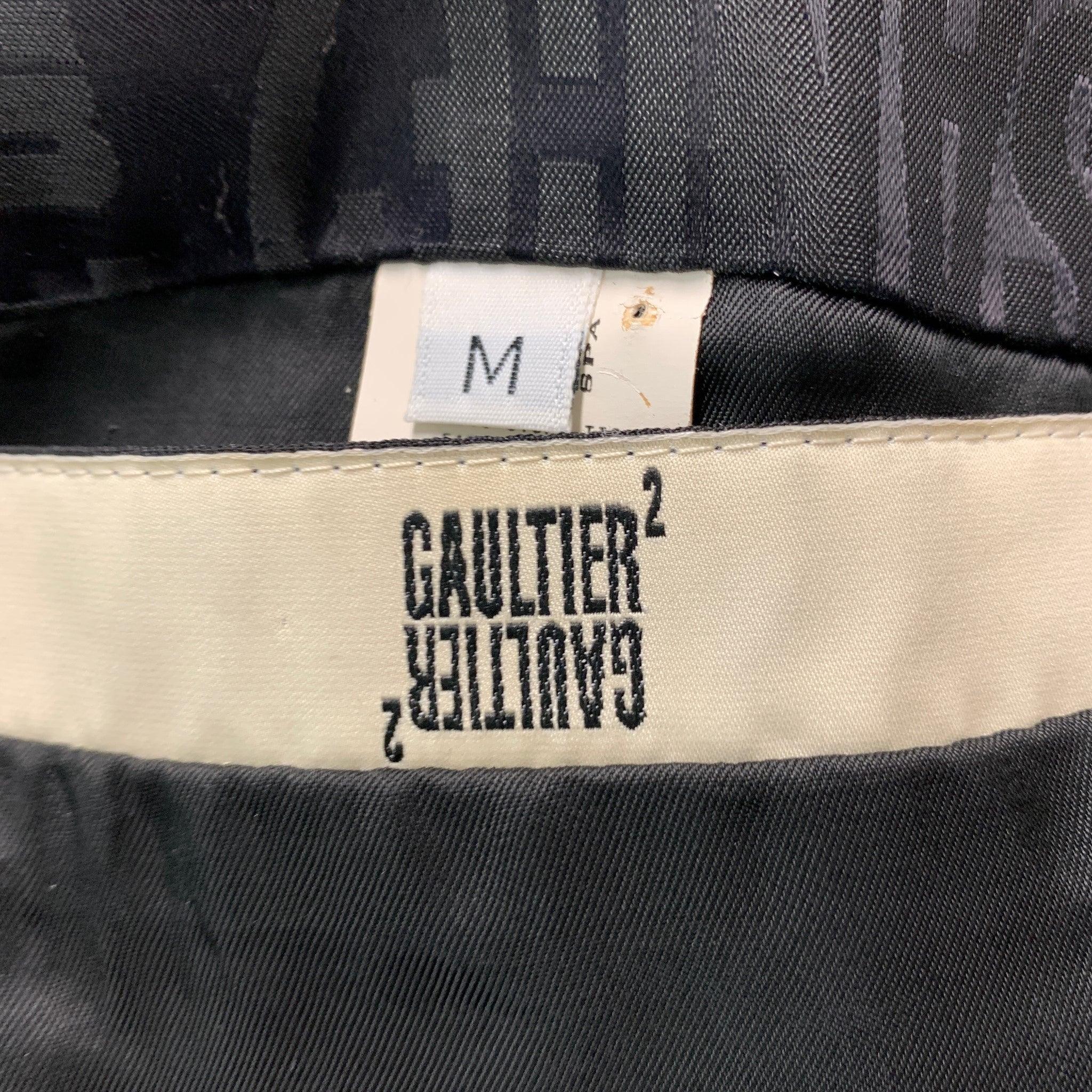 GAULTIER2 JEAN PAUL GAULTIER Size 38 Black Wool Silk Shawl Collar Sport Coat For Sale 1