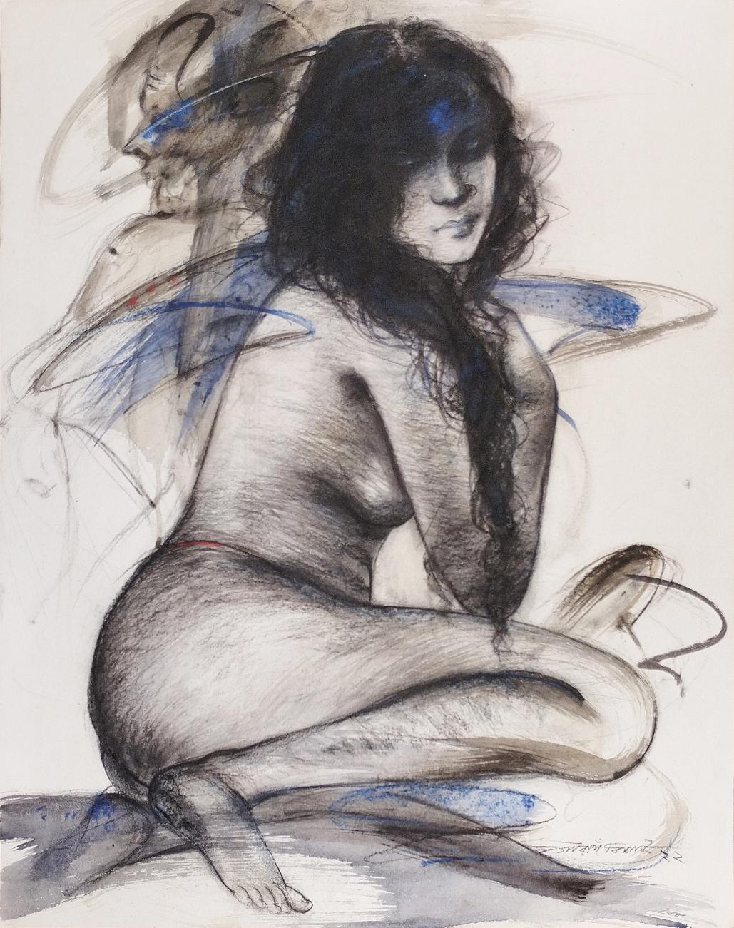 Gaurango Beshai  Figurative Painting - Untitled, Mixed Media on Paper by Contemporary Indian Artist “In Stock”