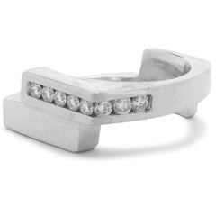 Gauthier 14 Karat White Gold Diamond Geometric Bypass Band