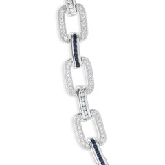 Gauthier 14 Karat Weißgold Saphir und Diamant A Link Halsband Halskette