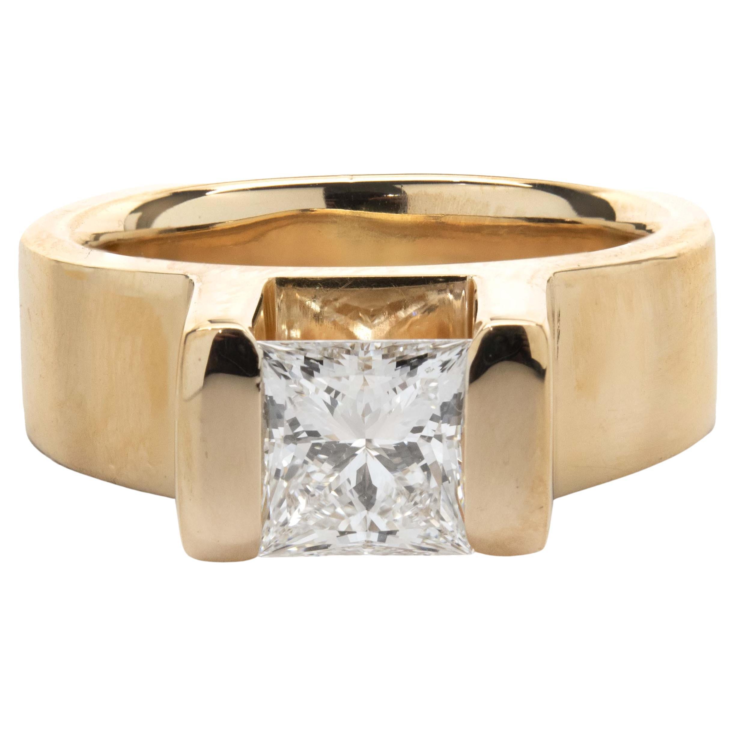 Gauthier 14 Karat Yellow Gold Diamond Engagement Ring