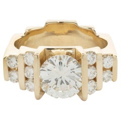 Anello di fidanzamento con diamante tondo taglio brillante Gauthier in oro giallo 14 carati