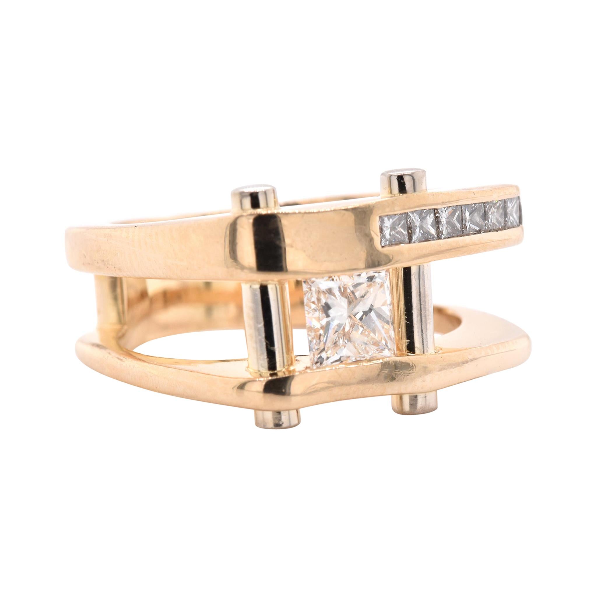 Gauthier 14 Karat Yellow Gold Diamond Fashion Engagement Ring