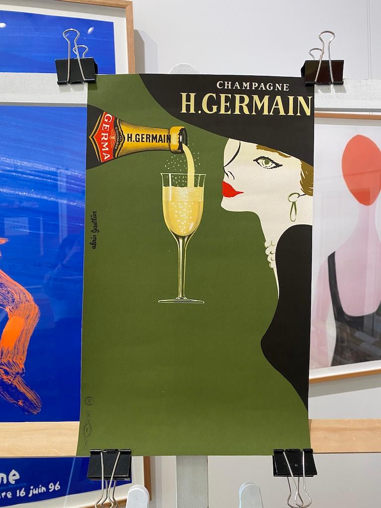 Francese H. Gauthier Champagne H. C. Poster originale d'epoca, 1970 ca. in vendita