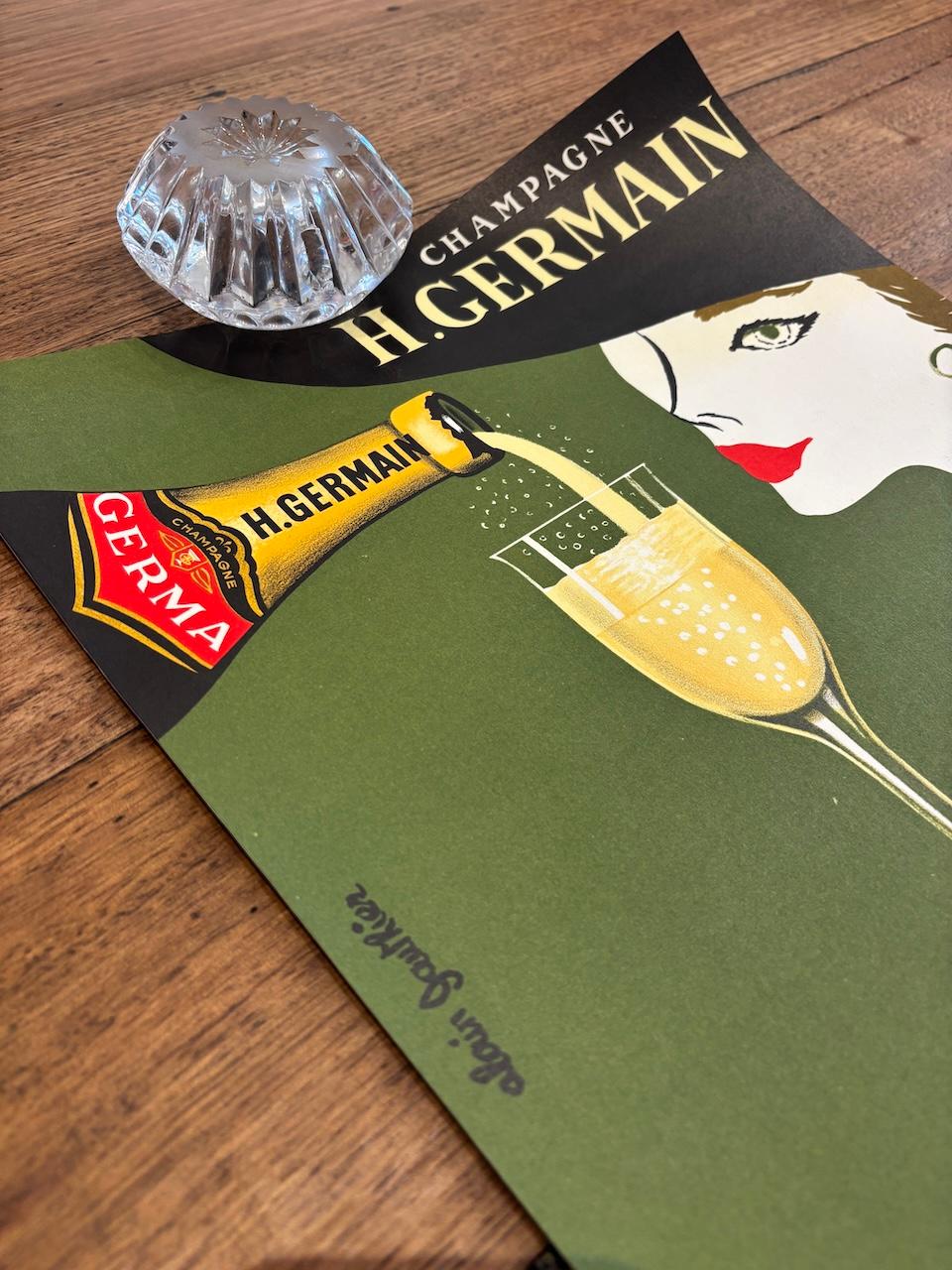 H. Gauthier Champagne H. C. Poster originale d'epoca, 1970 ca. in vendita 1