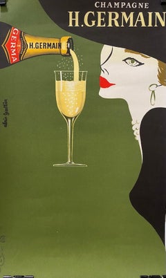 Gauthier Champagne H Germain Original Vintage Poster, ca. 1970