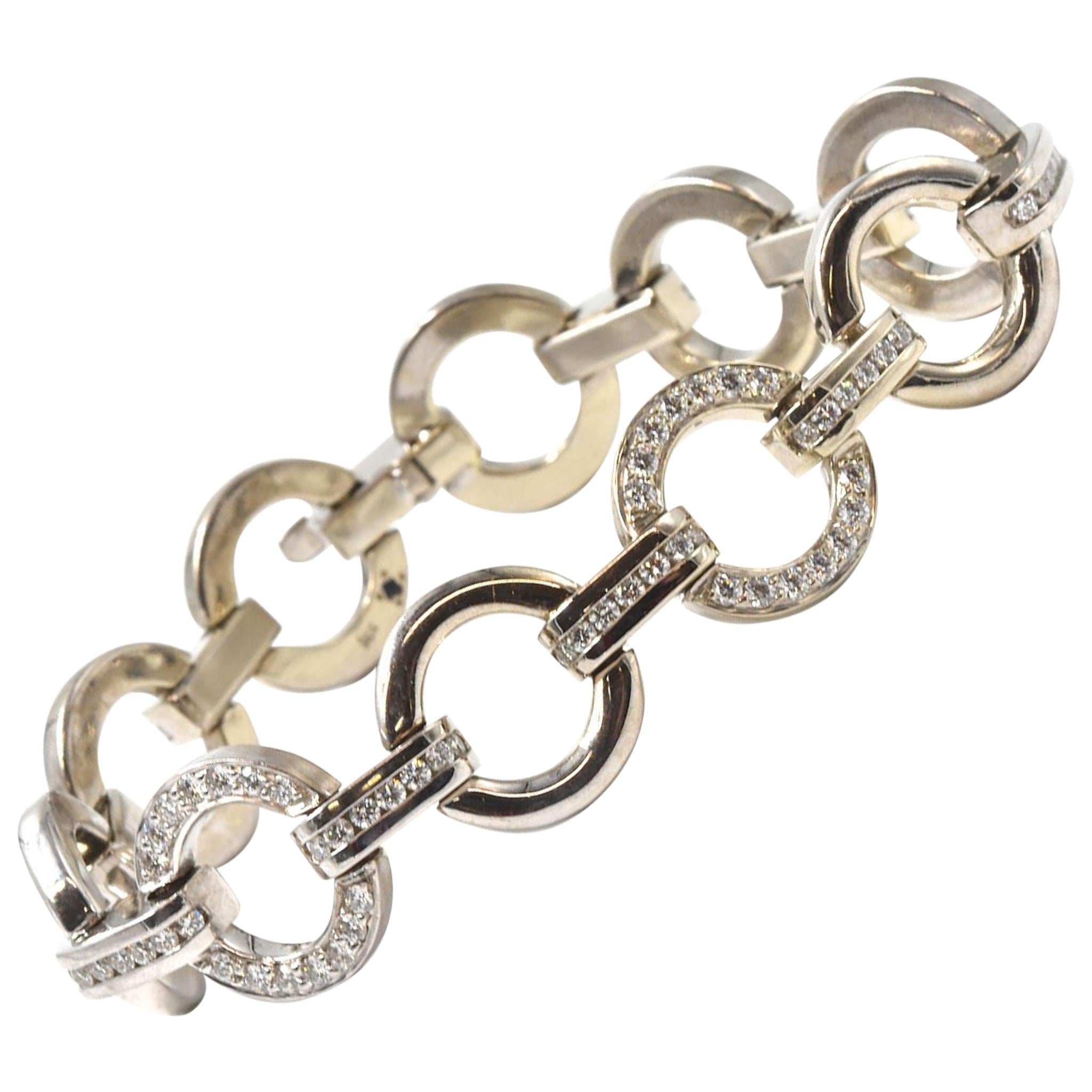 Gauthier Diamond 14 Karat White Gold Custom Bracelet